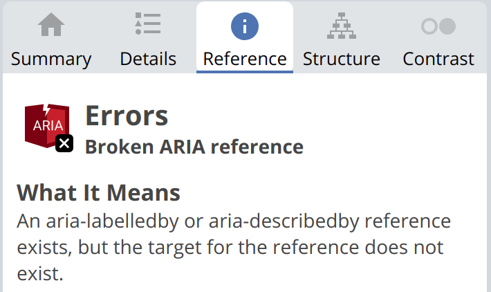 Broken ARIA Reference